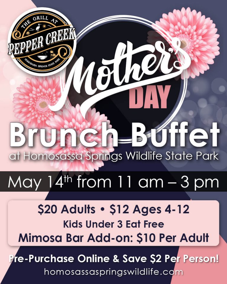 Mother S Day Brunch Buffet Homosassa Springs Wildlife Adventures