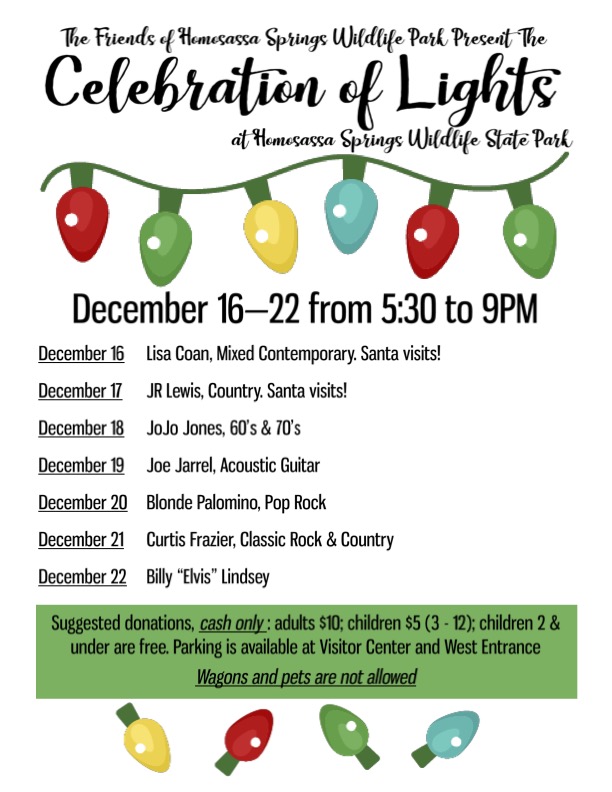 Celebration of Lights Homosassa Springs Wildlife Adventures